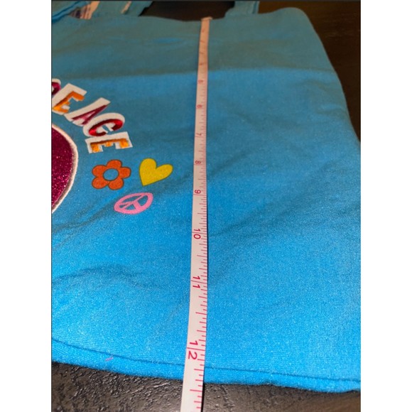 Mini Tote with Pouch-Embroidered and Glitter-Peace - Picture 11 of 15